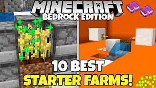 10 Best Early Game Starter Farms You WILL NEED Minecraft Bedrock Edition [upl. by Ulah924]