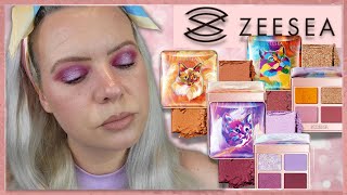 NEW ZEESEA TIPSY KITTY Eyeshadow Quad Palettes Review amp Swatches  Clare Walch [upl. by Robinet21]