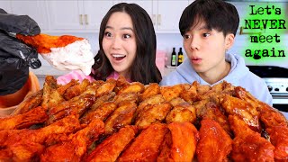 50 WINGS CHALLENGE Wingstop Fried Chicken Wings Mukbang [upl. by Britton]