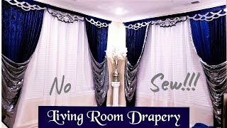 DIY NO SEW LIVING ROOM CURTAIN IDEA  CURTAIN IDEA FOR LIVING ROOMS [upl. by Morehouse]