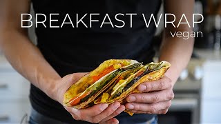 CRUNCHY Tofu Breakfast Wrap Recipe  EASY vegetarian meal idea [upl. by Anialahs]