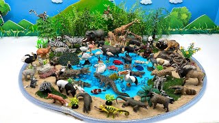 Safari Animals Small World Diorama Using A Pipe  Tiger Elephant Kangaroo orangutan 파이프로 만든 동물세상 [upl. by Yarrum]