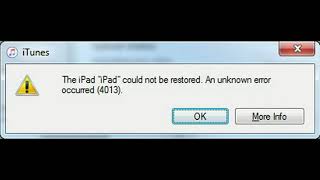 iPad Error 4013 iPad could not be restored An unknown error occurred 4013 [upl. by Chicoine]