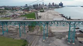 Ambassador Bridge Detroit Michigan [upl. by Prudie]