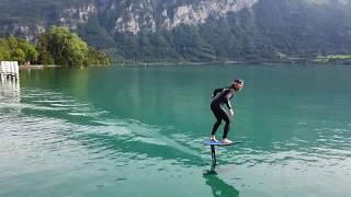 Foil pumping Hydrofoil surfing Session on the lake Thun [upl. by Karolyn]