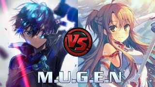 Kirito  Anime  vs Asuna Yuuki  Anime   MIG  Sword Art Online Mugen Battle [upl. by Aneelad]