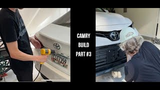 INSTALLING MY FRONT LICENSE PLATE HOLDER AND DEBADGING MY TRUNK  2022 Camry LE Build Series [upl. by Kalie]