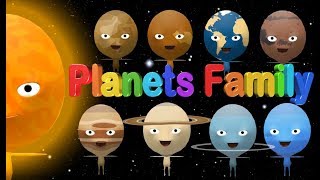 🚀 Planets Family 🌞 🌚 🌝 🌛 Solar System  Planets Song  Nursery Rhymes Songs for Kids [upl. by Brannon]