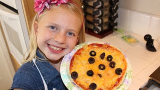 Kid Size Cooking Pita Bread Pizza [upl. by Llerrehs]