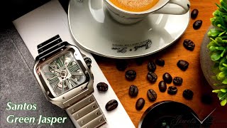 Cartier Santos Skeleton “Green Jasper” WHSA0028  Jewels By Love [upl. by Eastlake105]