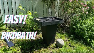 EASY  Birdbath Water Fountain DIY Budget Friendly Solar Fountain😍 [upl. by Ardehs]