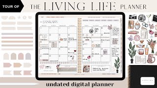 The Living Life Planner  Undated Digital Planner Flip Through  Goodnotes Guide [upl. by Assanav]