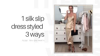 One silk slip dress styled 3 ways [upl. by Eugeniusz346]