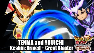 Tenma and Yuuichi  Great Blaster  Keshin Armed  Inazuma Eleven GO 2 Chrono Stone [upl. by Ettennil945]