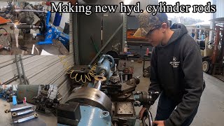 Hydraulic cylinder chrome rod replacement machining and welding on IH 175c track loader [upl. by Naman864]