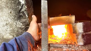 Forging an Insane Axe from an Old Farrier’s Rasp – Epic Metalworking Transformation [upl. by Maryn]