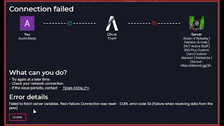 GTAV Error Detail How to Fix Failed to Fetch Server Variables Curl Error Code 5622 [upl. by Cathee]