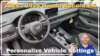 2023  2024 Honda Accord EX Vehicle Settings [upl. by Eric439]