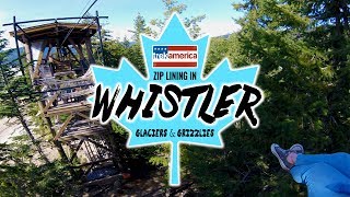 P10  ZIP LINING IN WHISTLER WITH ZIPTREK  TREK AMERICA  CANADA 2017 [upl. by Otrebire]