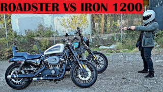 Harley Roadster vs Iron 1200 Sportster [upl. by Dryfoos]