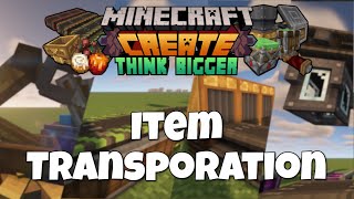 Minecraft Create Mod Tutorial  Ways to Transport Items Ep 34 [upl. by Trilbi]