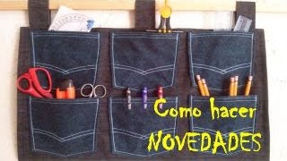 RX DIY Organizador Jeans de pared sin cortar pantalones házlo con material reciclado [upl. by Ahsieki]