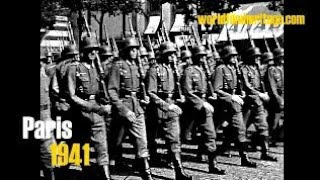 1941 Paris  Deutsche Besatzung  große Militärparade 1 [upl. by Neira496]