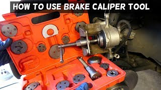 HOW TO USE BRAKE CALIPER PISTON COMPRESSOR TOOL [upl. by Shaylyn]