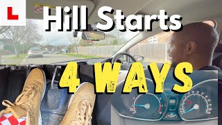 How to do a hill start in a manual car the easy way  4 ways to do a hill start without stalling UK [upl. by Evangeline258]