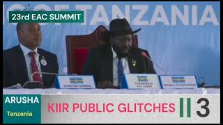 Shock as South Sudan president Salva Kiir Reads the speech at the 23rd EAC summit [upl. by Aicirtam209]