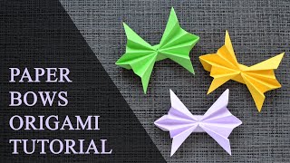 Interesting Paper BOW Origami  Tutorial DIY by ColorMania [upl. by Jeggar660]