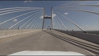 Savannah Georgia  Drive Over the Talmadge Memorial Bridge HD 2017 [upl. by Favian]