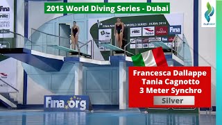 2015 Tania Cagnotto Francesca Dallappe  Team Italy  Diving World Series Dubai [upl. by Dela574]