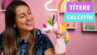 Cómo hacer un títere con calcetín 🦄 Títere de Unicornio [upl. by Gnouh]