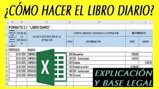 COMO HACER EL LIBRO DIARIO EN EXCEL  EXPLICACIÓN CON BASE LEGAL [upl. by Eiznikcm]