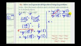 Ex Solve an Exponential Equation with Logarithms  Variable on Both Sides [upl. by Olenka]