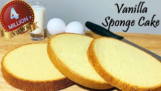 Vanilla Sponge Cake  Sponge Cake Base Recipe  Simple Vanilla Cake  The Perfect Sponge Cake Recipe [upl. by Luby138]