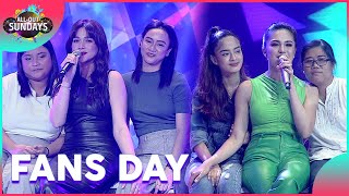 Kapuso leading ladies serenade their fans with ‘Because You Loved Me’  AllOut Sundays [upl. by Ecyoj]