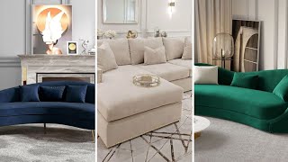 Top 10 Stylish Velvet Sofa Design Ideas 2024 Velvet Home Decor trends 2024 [upl. by Sedberry]