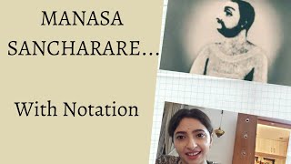 MANASA SANCHARARE  WITH NOTATION [upl. by Aeslehc]