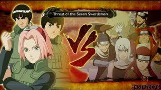 Naruto Ultimate Ninja Storm 3 Guy Vs The Seven Swordsmen SRank Legend English [upl. by Nilkoorb140]