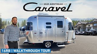 SMALLEST Airstream Camping Trailer  2023 Caravel 16RB Walk Through Tour [upl. by Aliac]