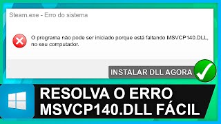 Como Resolver o ERRO MSVCP140DLL que está Faltando no PC Windows [upl. by Jsandye]