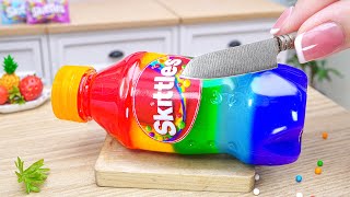 Create a Delicious Cake Rainbow Skittles Jelly Bottle 🌈 Tiny Treats Desserts ASMR [upl. by Aierdna]