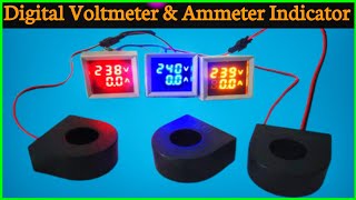 Digital Voltmeter Ammeter Indicator  Voltage meter and Ammeter Connection Single Phase  Ammeter [upl. by Lieno]