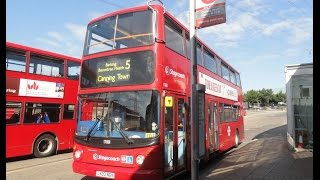 A ride on the Number 5 bus from Romford Station to Canning Town Station London [upl. by Ballard536]