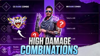 BEST CHARACTER SKILL COMBINATION IN FREE FIRE  HIGH DAMAGE CHARACTER COMBINATION [upl. by Nilak238]