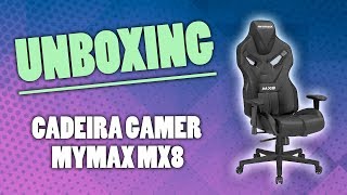 Unboxing e Primeiras Impressões  Cadeira Gamer Mymax MX8 [upl. by Beverlee]