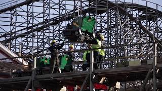 Hersheypark readies for 2019 season by installing roller coaster cars [upl. by Enywtna]