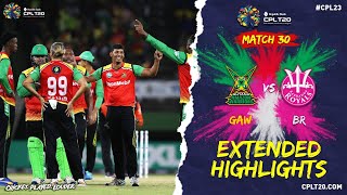 Extended Highlights  Guyana Amazon Warriors vs Barbados Royals  CPL 2023 [upl. by Alleuqram]